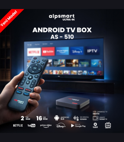 AS-510 Android TV Box 4K - 2 Yıl Çanaksız TV Hediyeli - Trabzon Stoktan Teslim